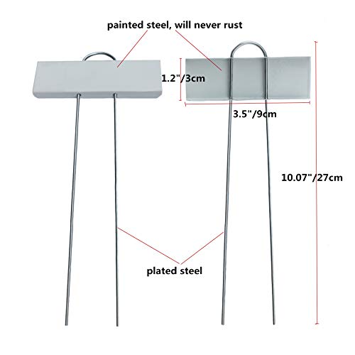 Amatory Garden Markers Signs Plant Labels Tags Metal Gardening Planting Seedling Nursery Reusable Waterproof 18 PCS and Self-Adhesive Labels 36 PCS (White-10.7")
