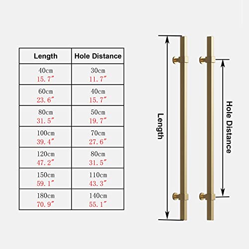Poignée de porte de douche push-pull en inox argenté long - 4