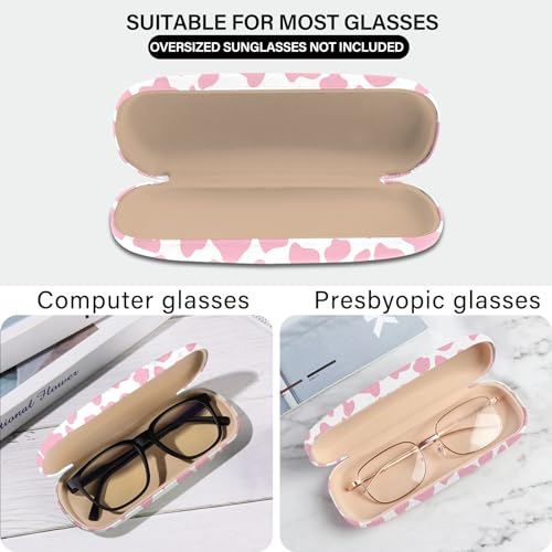 Image of Eyeglasses Case Hard Shell Protective Case for Glasses Eyeglass Box with Cleaning Cloth for Girls Women Cute Aesthetic