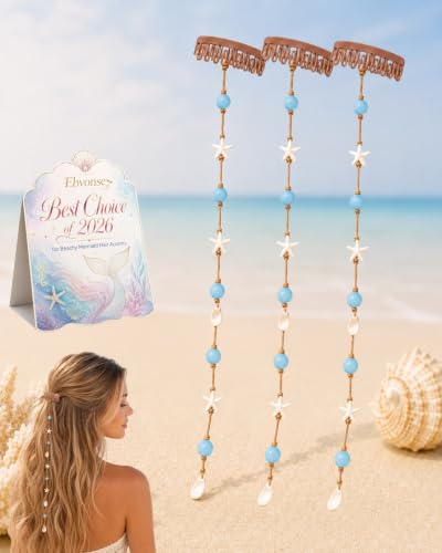Beachy Mermaid Hair Accent, Starfish Bead Detail Boho Clip-In Layered