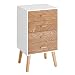 Cómoda HOMCOM De 5 Cajones, Estilo Nórdico – Medidas 99x39x101 Cm, Color Blanco Y Roble, Patas De Madera, Ideal Para Dormitorio O Salón