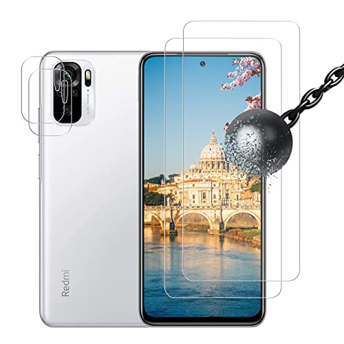 [2+2 Stück ]Panzerglas Schutzfolie Kompatibel mit Xiaomi Redmi Note 10/10s, 9H Härte, Blasenfreie, Anti- Kratzer, [Kamera Schutzfolie] Displayschutzfolie für Xiaomi Redmi Note 10/10s, Transparent Cover