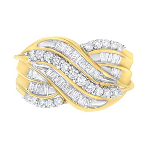 Haus of Brilliance 10KT Yellow Gold 1 cttw Diamond Bypass Ring (H-I, SI2-I1) - Size 7