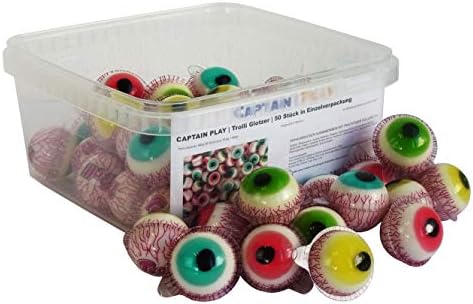 CAPTAIN PLAY | Trolli Glotzer Halloween Süßigkeiten | 50 Stück in Einzelverpackung