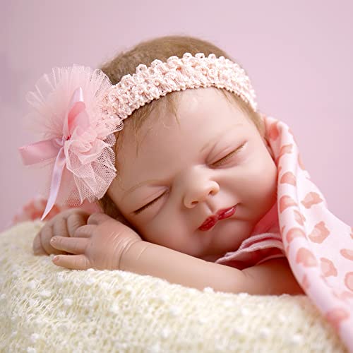 Aori Reborn Baby Doll 22" - Lifelike Sleeping Newborn Girl With Soft Weighted Body, Full Vinyl Limbs & Bunny Gift Set For Kids Age 3+ #TOP5