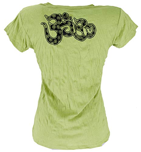 Guru-Shop, Maglietta Baba, Verde Limone/Om