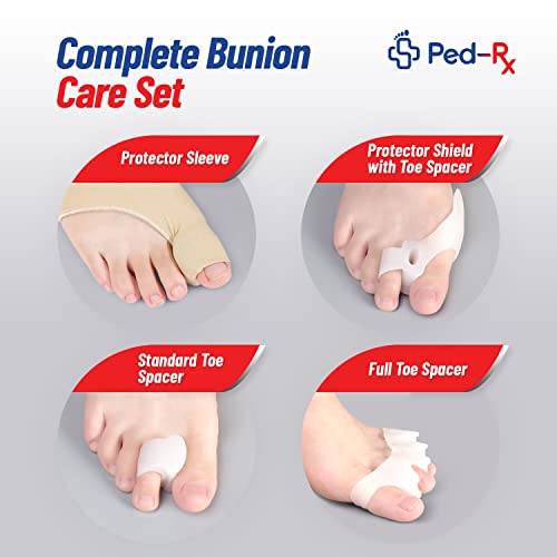 Bunion Corrector For Women And Men - Relieve Bunion Pain And Correct Toe Alignment - 8 Piece Kit Includes: 2 Bunion Sleeves, 2 Toe Separators, 2 Toe Spacers, And 2 Gel Protector Shields - Straighten Overlapping Toes, Crooked Toes, Hammer Toe #TOP2