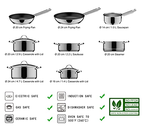 Amazon-Basics-Juego-de-Utensilios-de-Cocina-11-Piezas-Sartenes-y-Ollas-para-Cocina-de-Induccion-Acero-Inoxidable-con-Tapas