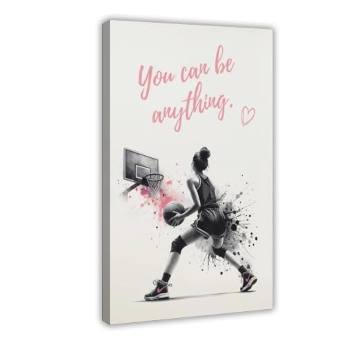 Poster de motivation de basket-ball rose pour transformer un dortoir d'étudiant
