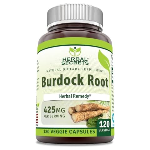 Herbal Secrets Burdock Root Supplement | 425 Mg Per Serving | 120 Veggie Capsules | Non-GMO | Gluten Free | Made in USA Cover