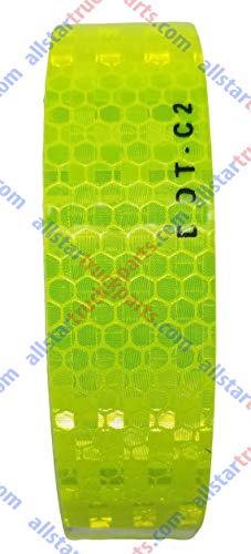 All Star Truck Parts RT-FY Fluorescent Yellow Green Reflective Tape Dot-C2 Conspiciuity Tape - Commercial Roll - Automobile Car Truck Boat Trailer Semi Construction Equipment Safety thumb #2