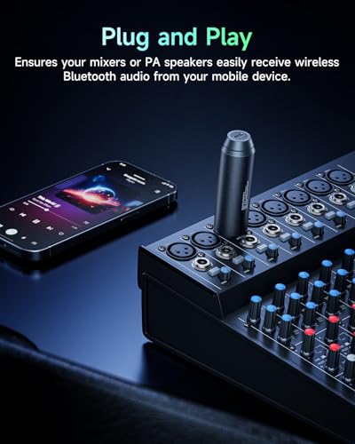 Donner XLR Bluetooth Receiver, Wireless Bluetooth Adapter for Speakers, PA Systems, Audio Mixer, DJ Systems, Bluetooth 5.3, 20 Hours Battery Life (CV-1) - image 7