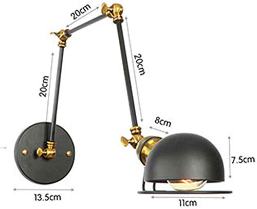 Retro Style regolabile lampada da parete industriale di stile ferro battuto Lungo braccio lampada da parete braccio mobile Wall Wall Candeliere [A Grade energia]
