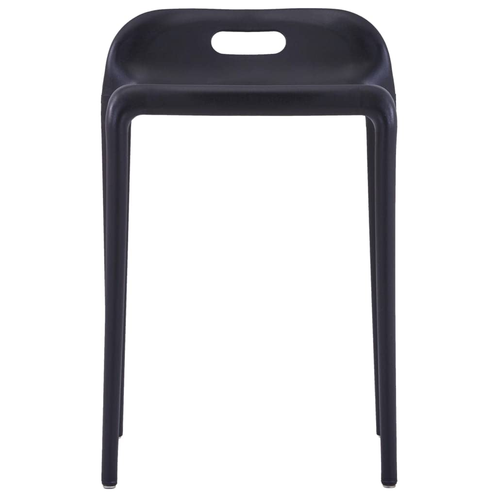 vidaXL 4X Tabourets Empilables Tabouret de Cuisine Tabouret de Salle à Manger Tabouret de Bar Comptoir Bistrot Maison Noir Plastique