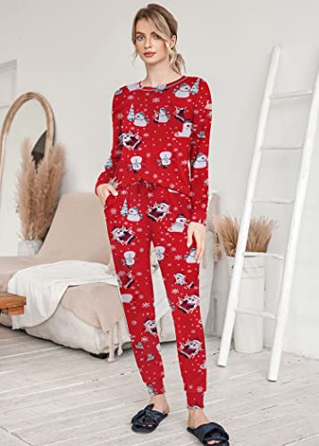 Ekouaer Pajama Set Womens Long Sleeve Lounge Set With Pockets Round Neck Christmas Sleepwear X-Large #TOP2