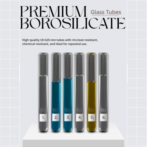 Image of 11 Items Chemistry Lab Kit | Borosilicate Glass Test Tubes Set with Stand, Holder, Brush, Dropper & Spatula for Science Experiments
