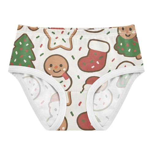 Christmas Cookies Pattern Girls' Panties Training Comfort Underwear for Baby Girls in Sizes 2T,3T, 4T, 5T, 6Y and 8Y