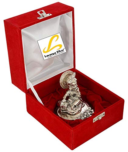 Image of Lavanaya Silver - Silver Finish Laddu Gopal Idol for Home Temple - Decorative Bal Krishna Murti for Pooja & Gifting - Handcrafted Metal Statue (Small Size)