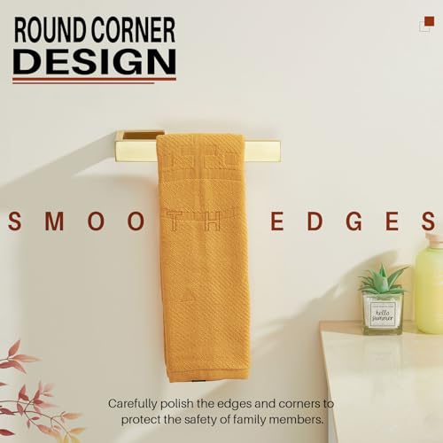Support de serviette en acier inoxydable doré brossé accessoire de salle de bain chic - 8