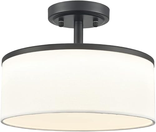 Lámpara de techo LED moderna negra regulable 3000K-4500-5500K Lámpara de techo semiempotrada para dormitorio