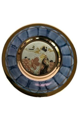 Collectible Plate 24 Karat Gold Chokin Art Geisha Figurine Decorative Display Plate Traditional Japanese Design Home Decor 10x10cm - Multicolor, One Size Collectible Plate 24 Karat Gold Chokin Art Geisha Figurine Decorative Display Plate Traditional Japanese Design Home Decor 10x10cm - Multicolor, One Size
