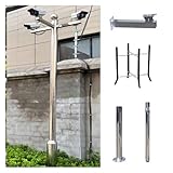 MZZKFC Sicherheitskamera-Mast Edelstahl-Überwachungskameramast, 2–3 Abschnitte Spleißtyp Stange Für Überwachungskamera, 2 3 3,5 4 4,5 5 6m CCTV-Kamera-Montagestange(B,4.5 m/14.8 ft (3 Sections))