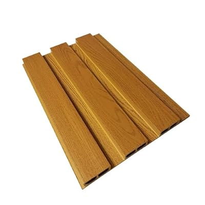 NovaGrid Board 4PCS 3D Soundproof Flat Noodles Wall Panel Strip Design Grooved Texture Panel for Interior Wall Decoration 118”x8.03“ (Teak Grain)