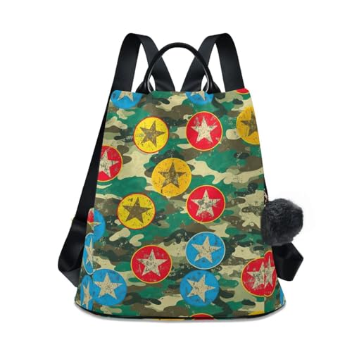 Sac de voyage imprimé à étoiles et cercles avec poches latérales et fermeture éclair antivol