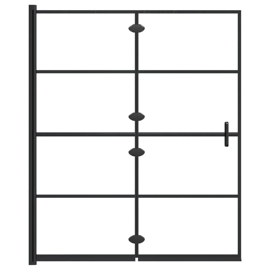 Składana kabina prysznicowa ESG z profilem aluminiowym, 120 x 140 cm, czarna, składana kabina prysznicowa ze szkłem bezpiecznym, drzwi wnękowe i uchwyt do łazienki i wanny
