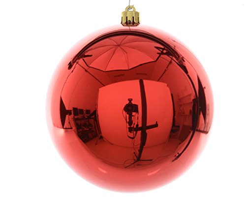 Christbaum-Kugeln rot glänzend 140 mm Durchmesser 1 Stück Kunststoff Cover