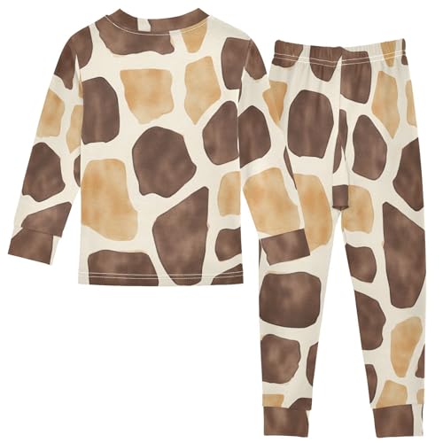 Fustylead Giraffe Skin Cotton Pajamas Set 2 Piece Long Sleeve Pjs Sleepwear2