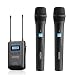 Movo 48-Channel UHF Wireless Microphone System with 2 Wireless Microphones and Receiver - Condenser Microphone Bundle for Interviews and Performances - Podcast Equipment Bundle for 2