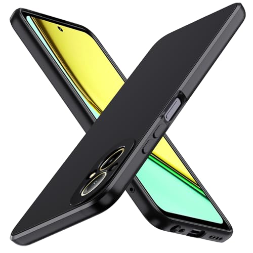ivoler Negro Mate Funda para Realme C67 4G con Protección de Cámara, Carcasa Protectora Antigolpes, Ultrafina Suave TPU Silicona Caso Delgada Anti-Choques Case