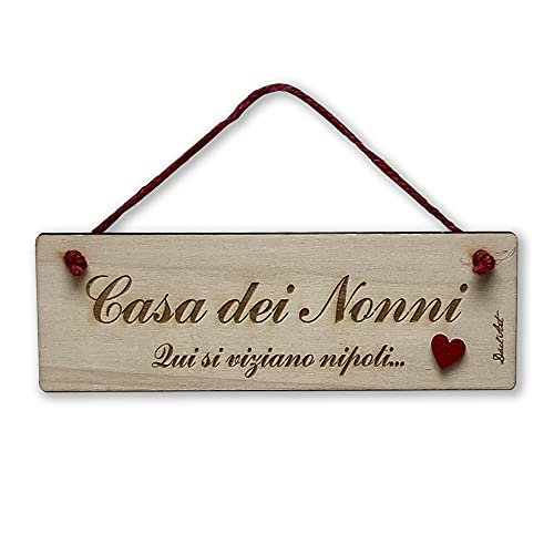 Targa a forma rettangolare in legno compensato di pioppo 'Casa dei...