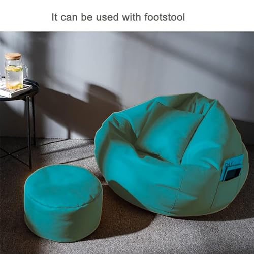 Image of IVIKA 4XL Bean Bag with Beans Filled, for Living Room | Ready to Use | with Free Cushion and Footrest for Living Room (Aqua, XXXXL)