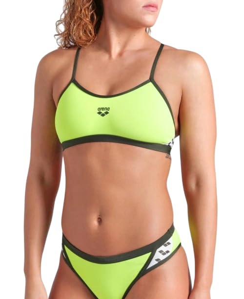 ARENA Costume Bikini 2 Pezzi Slip E Top A Fascia Icons Donna Piscina Nuoto Giallo Fluo