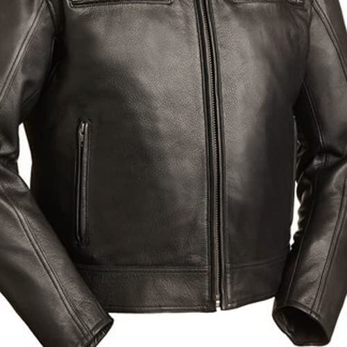 Chaqueta de piel real para hombre miniatura 2