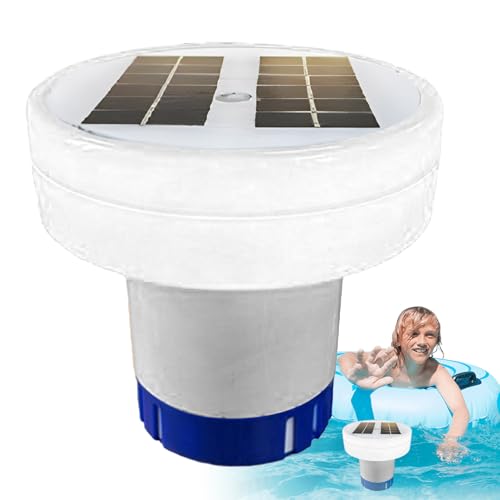 Luces Solares para Piscina - Dispensador De Cloro Flotante para Piscina, Limpiador Y Purificador De Agua Antihundimiento | Flotador Solar De Cloro para Piscina, Limpiador Purificador De Agua Flotante