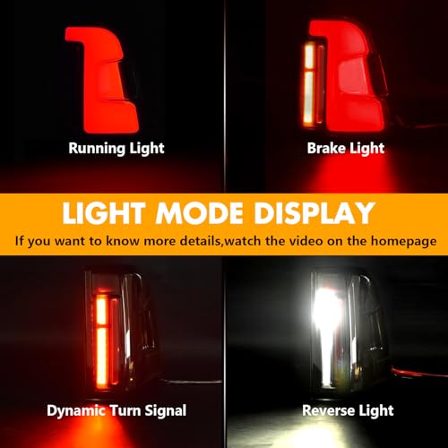 Image of Sequential LED Tail Lights for 2019-2024 Dodge Ram 1500,Plug N Play | Without Blind Spot,Startup Animation,Dynamic Turn Signal,High Brightness OutPut,Smoked Lens,Upgrade Kit