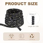 MECCANIXITY Battle Rope 20ft x 1 Inch Polyester Workout Rope Heavy Fitness Exercise Rope for Strength Training Home Gym Muscle Building, Black Yellow - Image 2