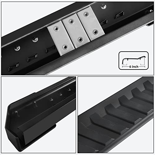 Comnova Pair Running Board Nerf Bar Compatible With 2015-2023 Ford F150 Super Cab（3/4 Size Rear Doors） Rocker Slider Side Steps,Width 6 Inches V Style.with Oe Style Brackets… #TOP4