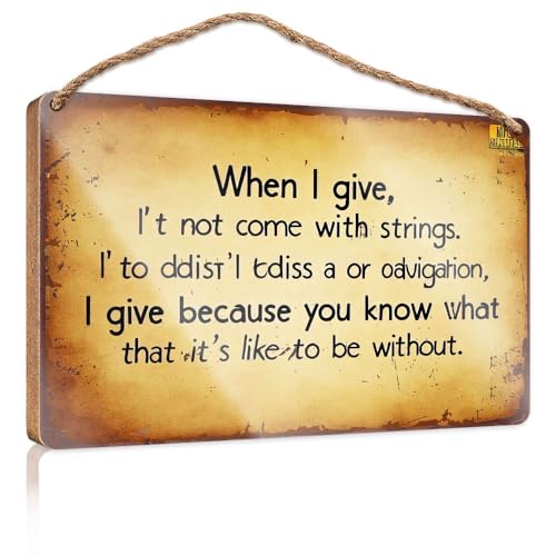 Büroschilder für den Schreibtisch, lustig, When I Give, I Don'T Come With Strings, Holzschild, Schreibtischzubehör für Herren, Hinterhof-Dekoration (15 x 28 cm)