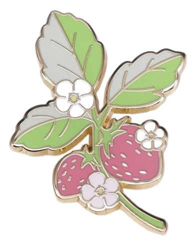 Broche Kawaii con diseño de flores de fresa