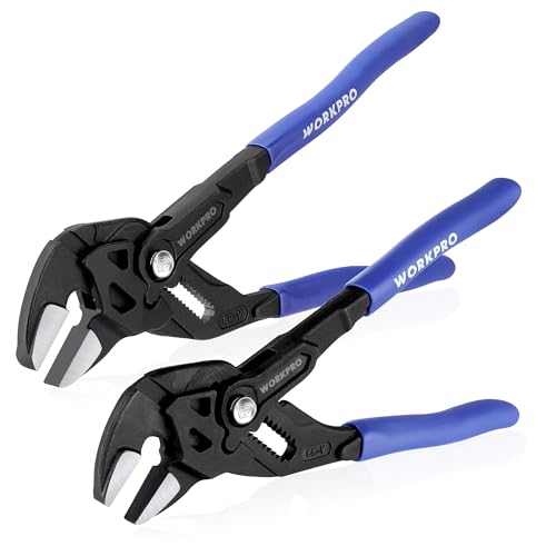 Image of WORKPRO Pliers Wrench Set, 7 & 10-Inch CR-V Construction Wrench Pliers