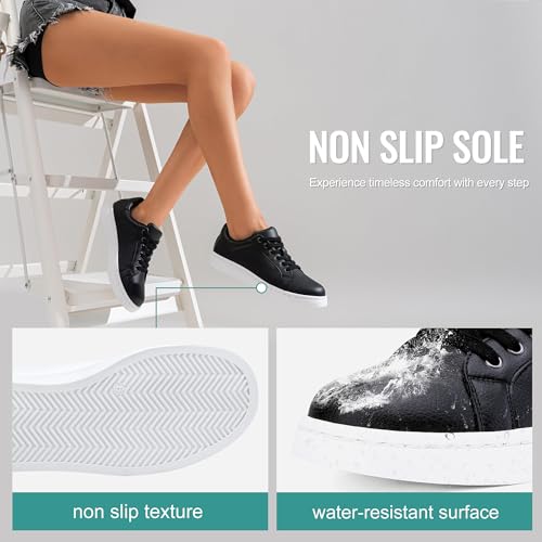 Image of Vepose Women's Lace-Up Walking Sneakers, Casual Low Top Shoes 8003
