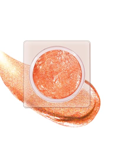Sparkle Single Eyeshadow Cream Orange Mousse Glitter Highly Pigmented Eye Shadow Long-Lasting Blendable Shimmer Eyeshadow Lightweight Eye Shadow Makeup Palette Christmas Party Gift for Women-08