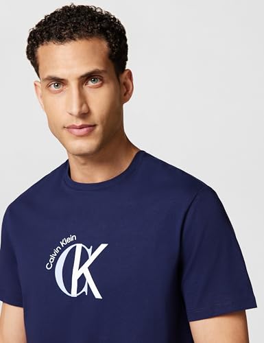 Calvin Klein Herren Ss 30S Whsl Ckj 2Tone Ck Lv14Re829G Graphic Tees, Purple (Maritime Blue), M 3
