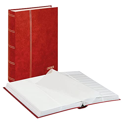 Classeur pour timbres LINDNER avec page blanche album de collection philatélie grand format rouge