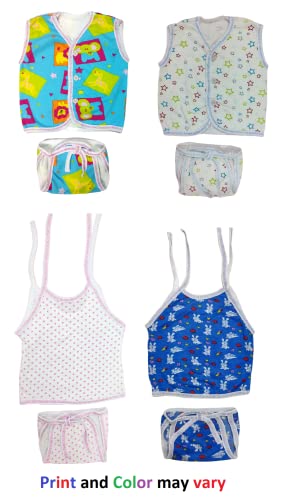 Image of TANGY Hosiery Newborn Baby Boy's and Baby Girls Jhabla Clothing Top Set(Pack of 4)