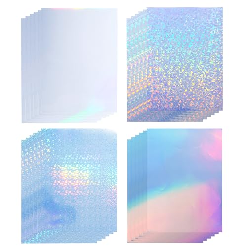 La Mejor Selección de Imprimaciones los preferidos por los clientes. 45 Nihuecne 24 hojas de vinilo para imprimir papel A4 tamaño (20.83 x 29.72 cm), calcomanía holográfico brillante autoadhesivo, impermeable, se seca rápidamente para impresoras de...
